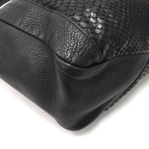 Gucci Python Horsebit Tote Bag Black - Picture 5 of 9